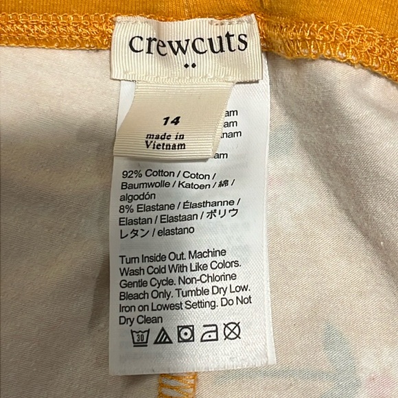 CREWCUTS Youth Girls 14 Floral Pull On Leggings Cotton Orange White EUC - Picture 5 of 8